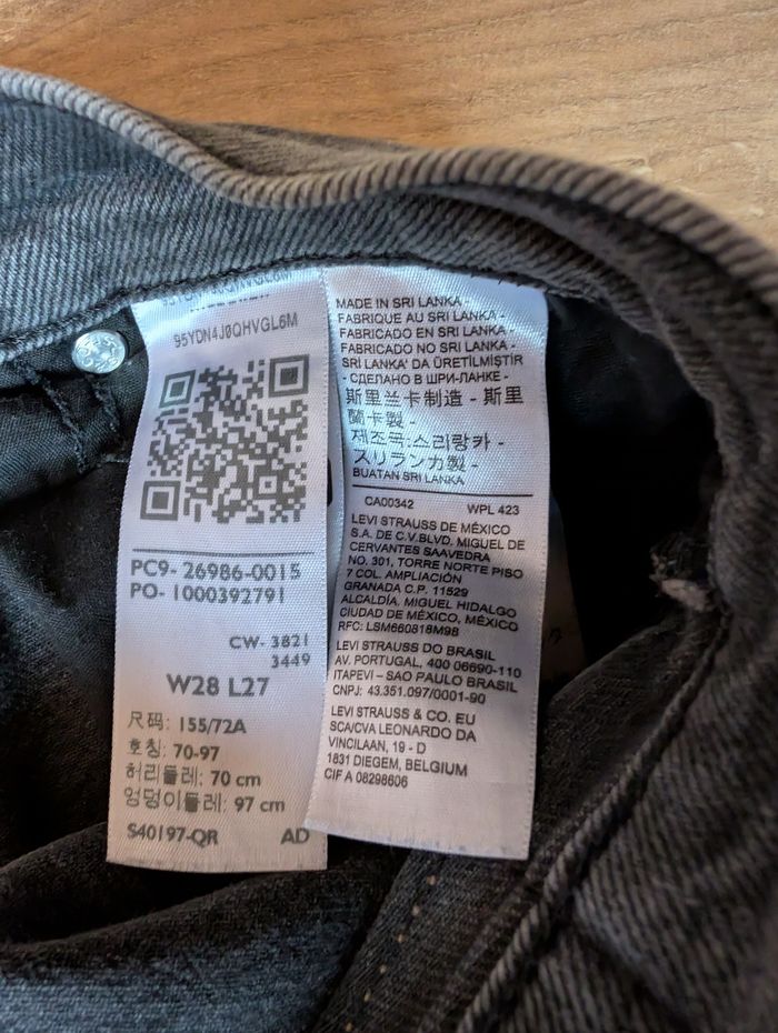 Jean levis high waisted mom w28L27 gris - photo numéro 6