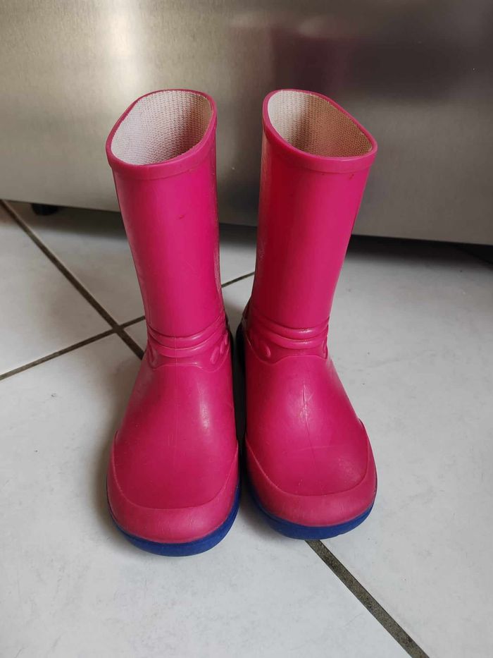 Bottes de pluie rose et bleu fille taille 28
