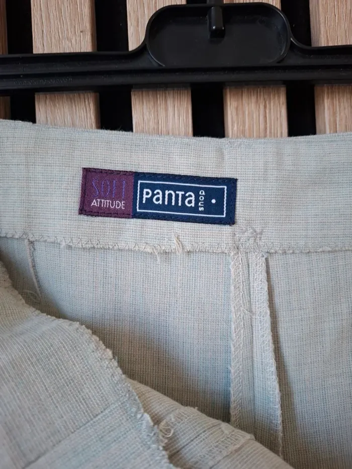 Pantalon beige coton lin  Pantashop T 44 - photo numéro 9