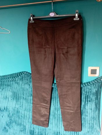 Pantalon suedine marron foncé