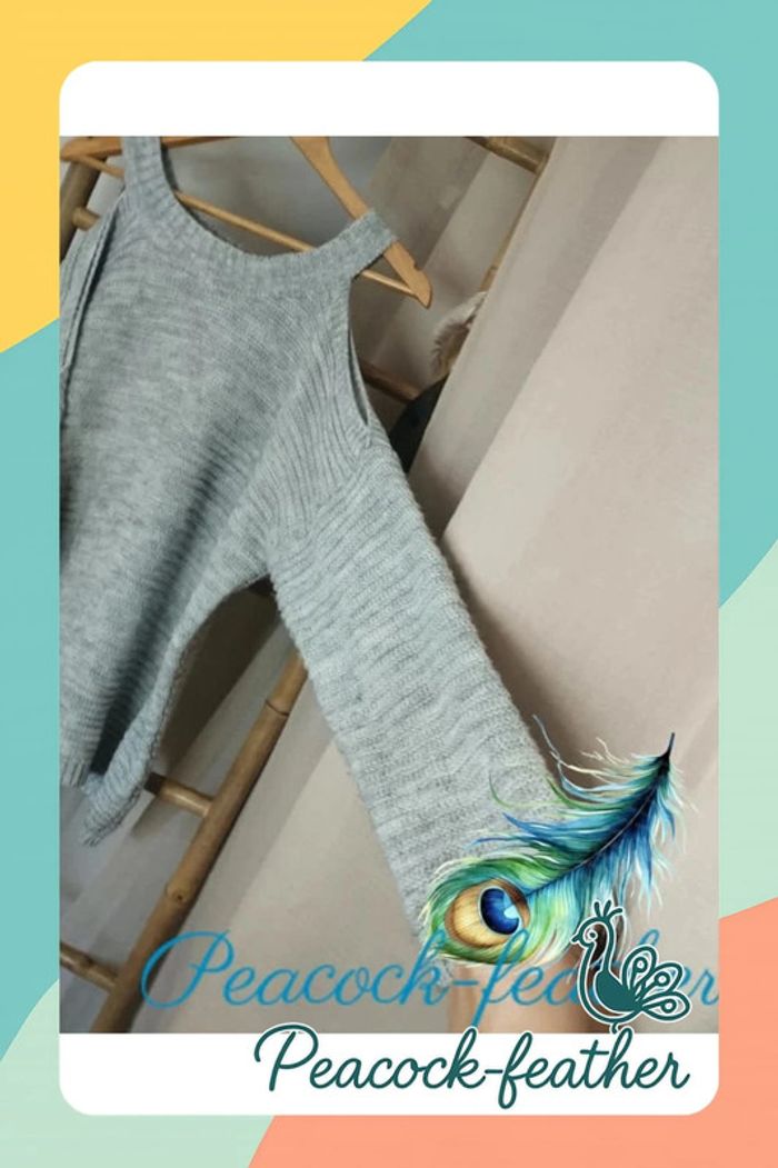 Pull épaules dénudées gris TU (42/46) - photo numéro 4