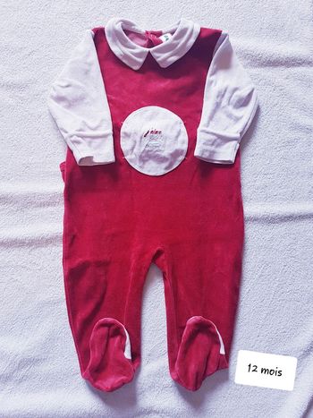 Pyjama velour sucre d'orge 12 mois