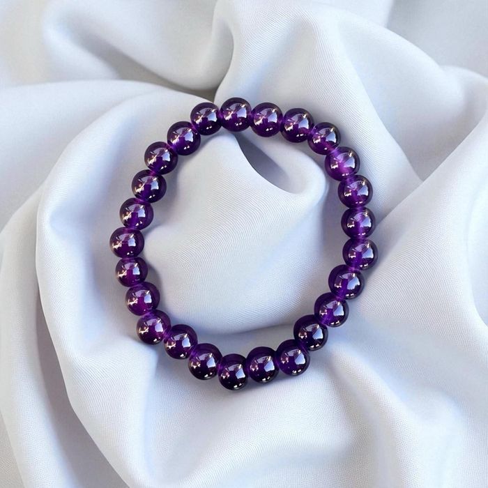 Bracelet en pierre naturelle 8mm – Améthyste – Neuf jamais porté