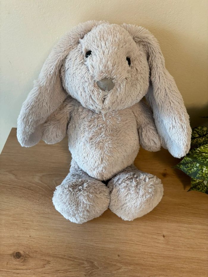 Grande peluche doudou lapin gris maisons du monde 38 cm - photo numéro 2