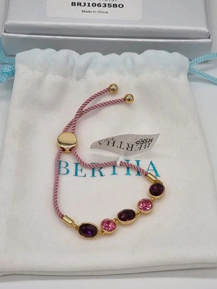 Bertha bracelet en corde bolo rose plaqué or 18 carats pour femme - photo numéro 6