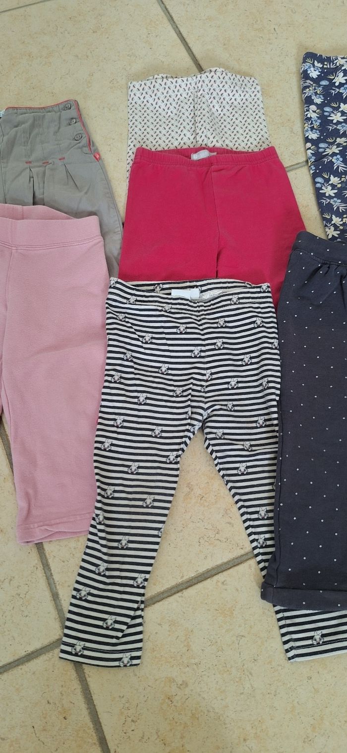 Lot 7 pantalons et leggings fille - 2 ans - photo numéro 3