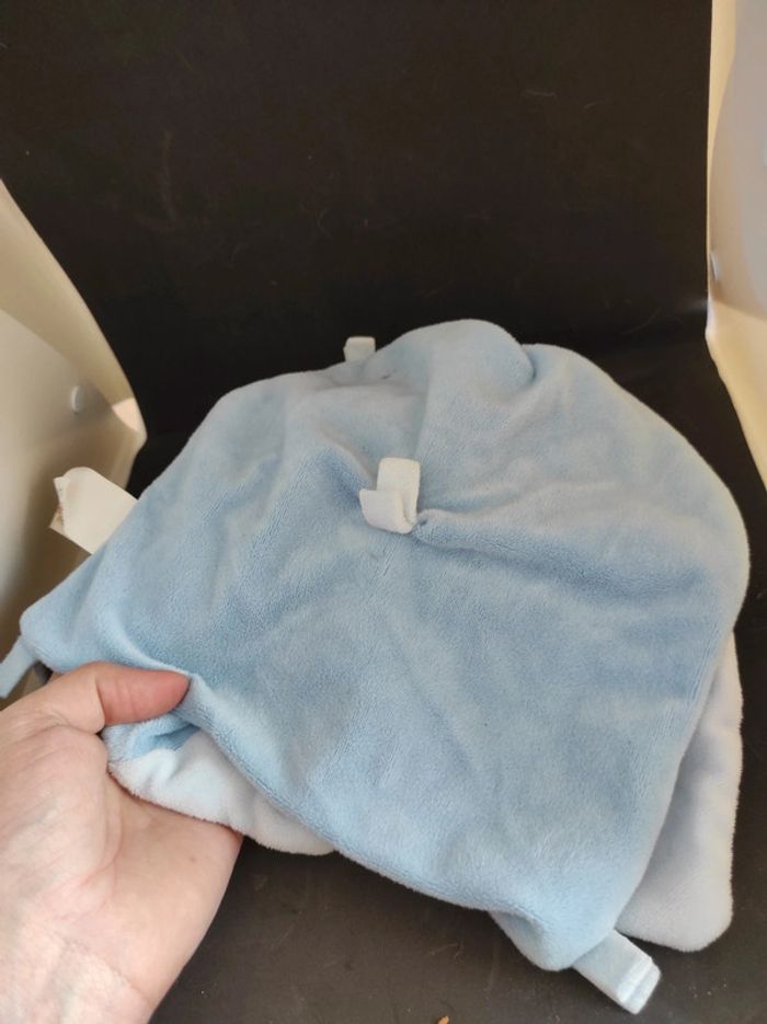 Ours Bear Marron Bleu Blue Baby Nat' doudou plat mouchoir #geektradedoudou - photo numéro 6