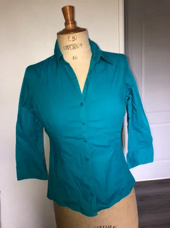 chemise à manches longues bleu