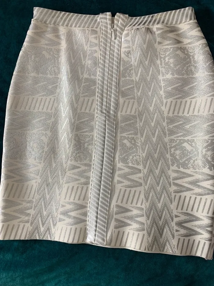 Jupe Bandage Blanc Argent