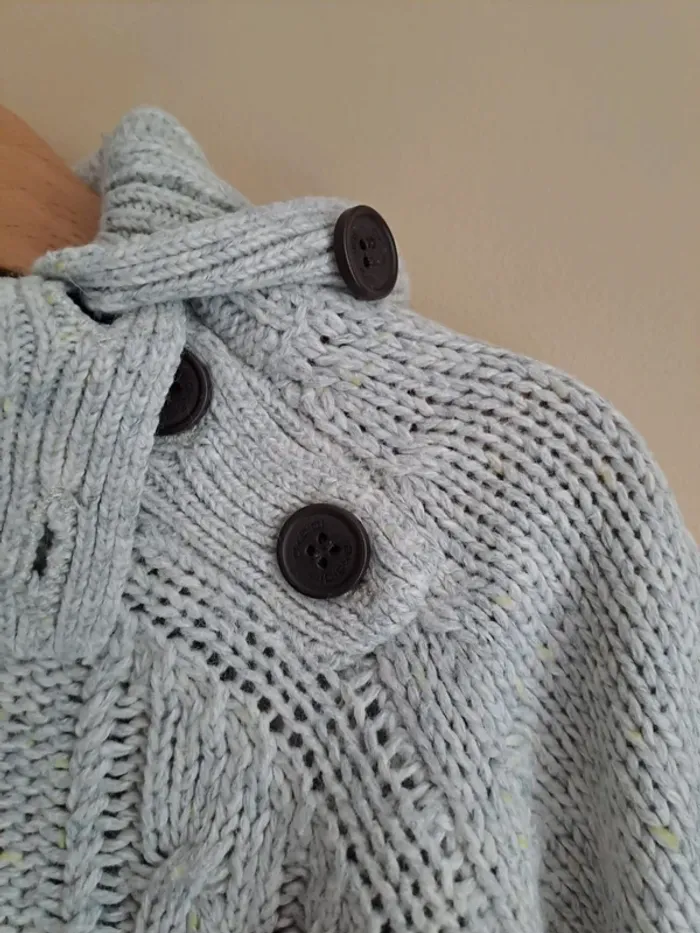 Pull garçon 8 ans chaud gris moucheté jaune comme neuf okaïdi - photo numéro 3