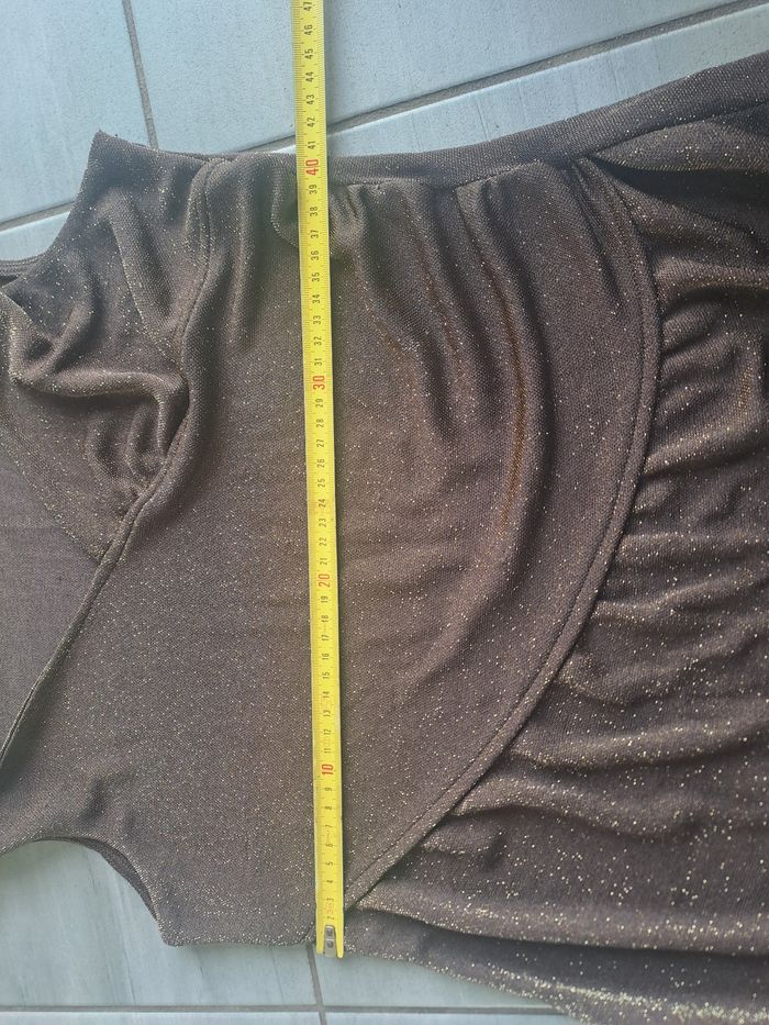 Blouse marron pailleté doré Scudetto - photo numéro 8