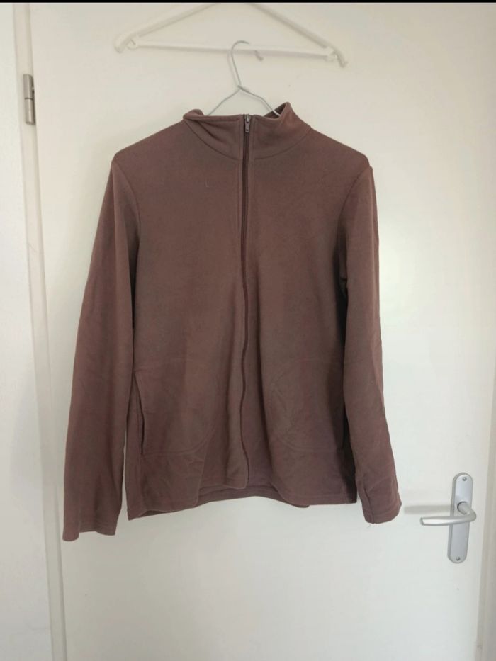 Gilet polaire marron brun poches