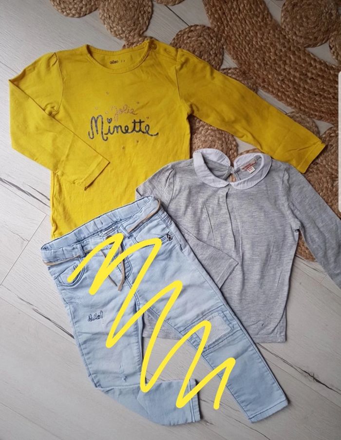 Lot de 2 tee shirts fille 3ans dpam gemo