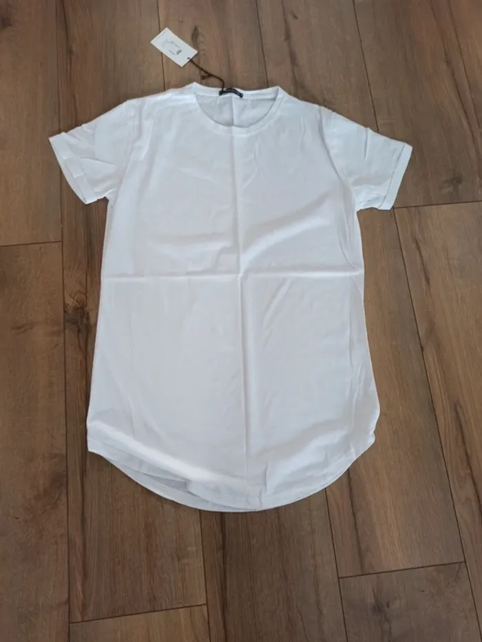 Tee shirt blanc uni basic coton S