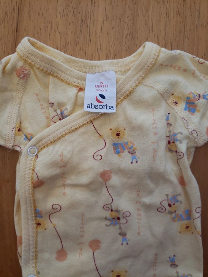 Body manches courtes jaune cirque je m'envole naissance absorba - photo numéro 3