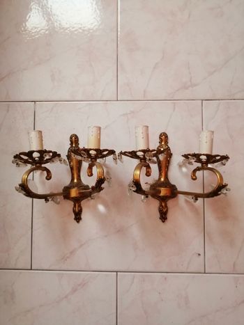 lot de 2 appliques laiton doré