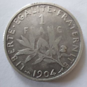 Pièce semeuse 1 Franc 1904 en argent