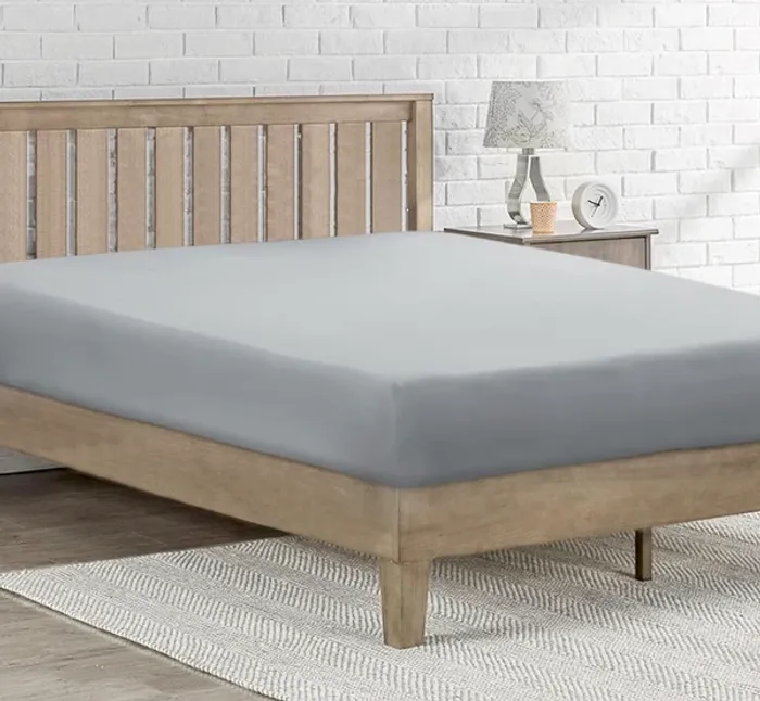 Drap-housse gris clair 140×190 cm +25 cm – 57 fils – 100 % coton Neuf - photo numéro 3