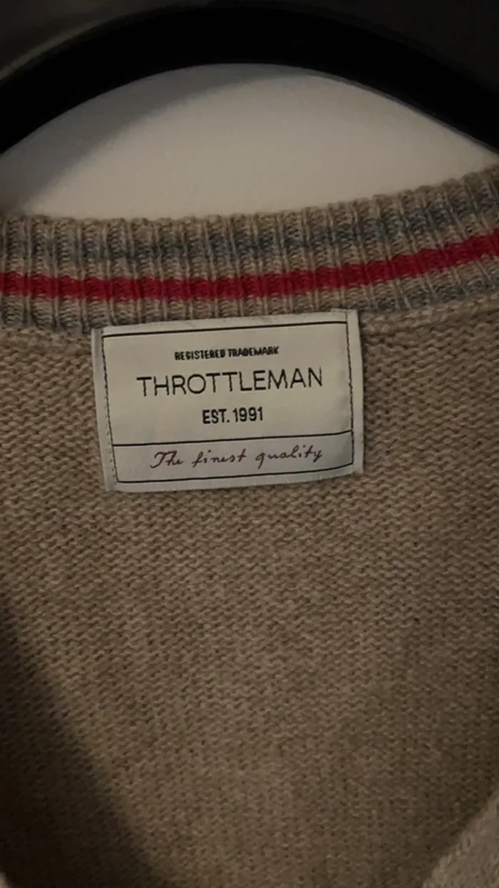 gilet homme col v, Throttleman, taille L, beige - photo numéro 2