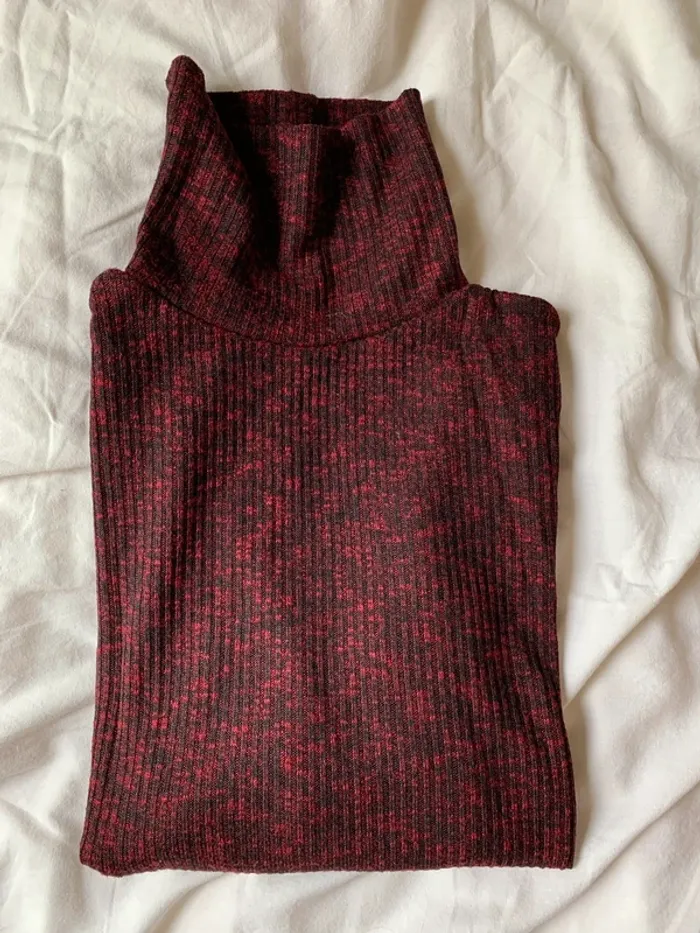 Pull col roulé bordeaux Burgundy - photo numéro 2