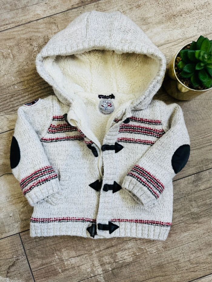 🌺Polaire veste capuche pilou pilou Sergent Major 18mois beige