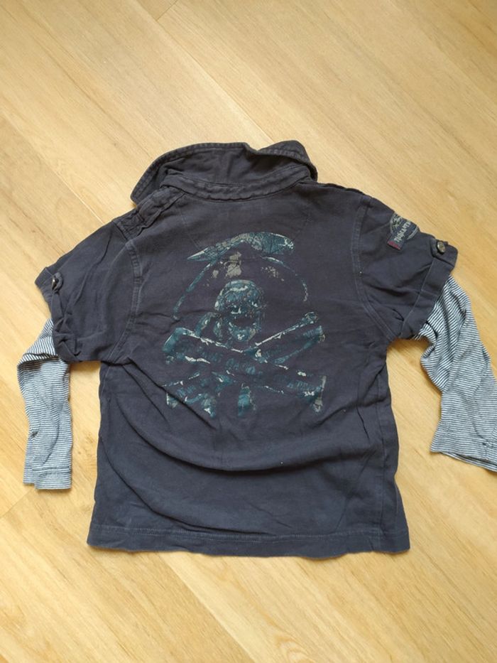 T-shirt 5 ans YCC gris tête de mort - photo numéro 2