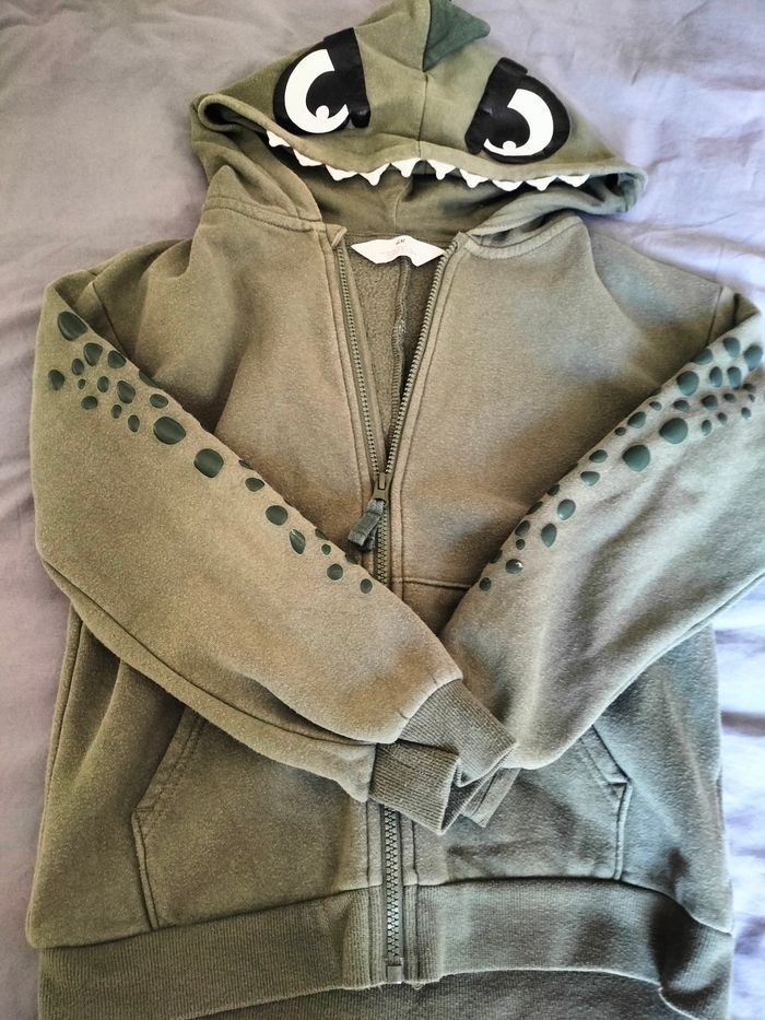 Gilet à capuche kaki style Dinosaure 10 ans H&M