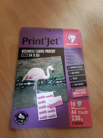 Cartes de visite prédécoupées