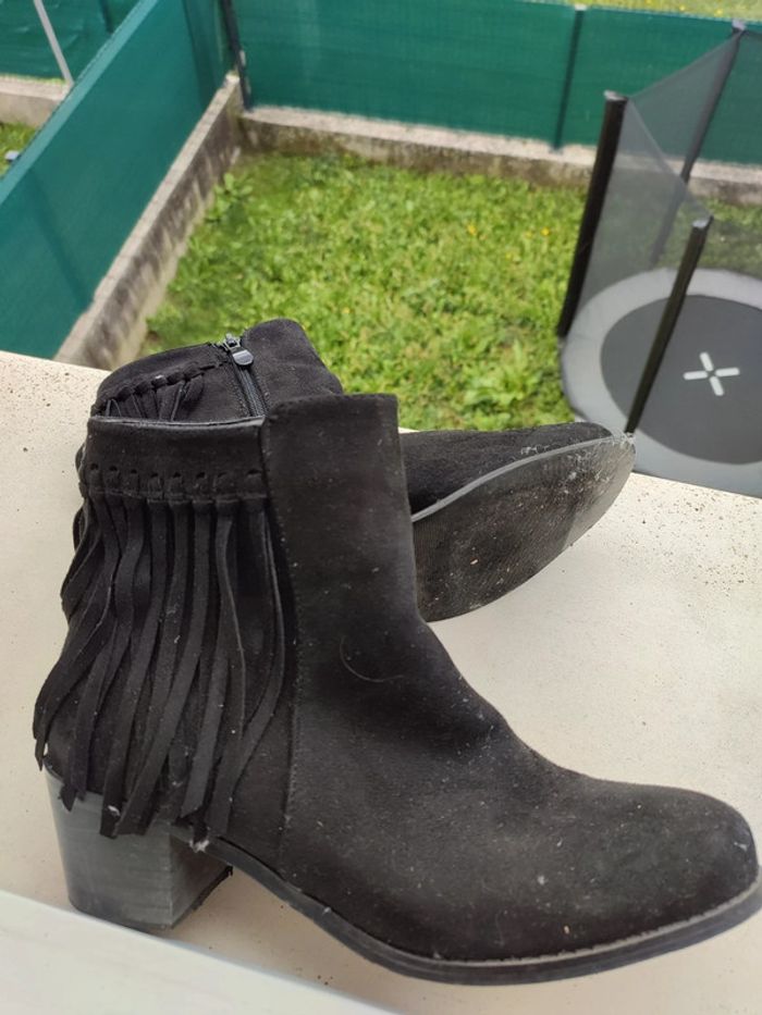 Bottines daim à franges