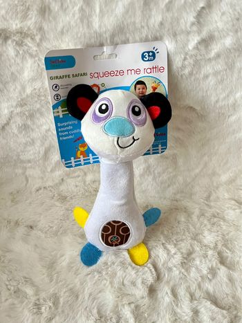 Doudou ours blanc qui couine 23 cm