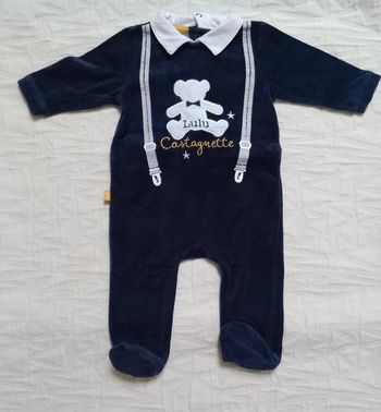 Lulu castagnette pyjama velours 6 mois