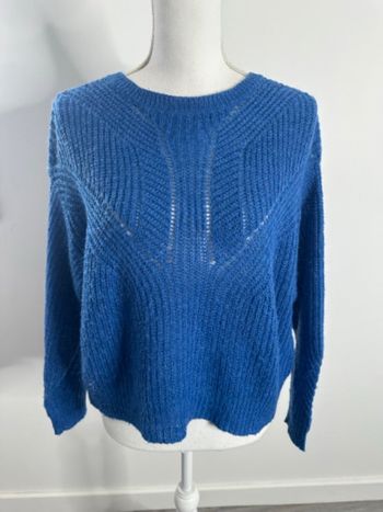 Pull en maille bleu roi liens dans le dos Ichi T34 XS