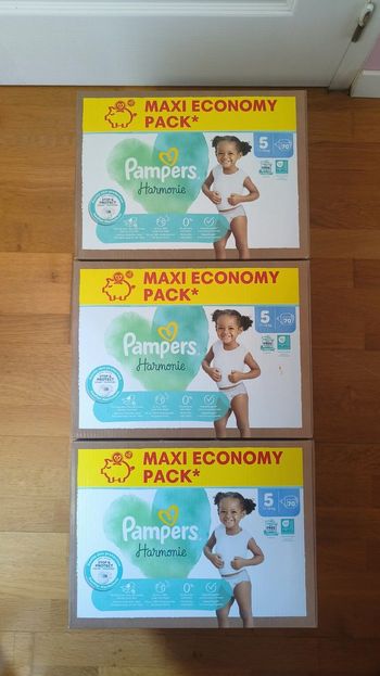 3 maxis economy packs Pampers harmonie taille 5