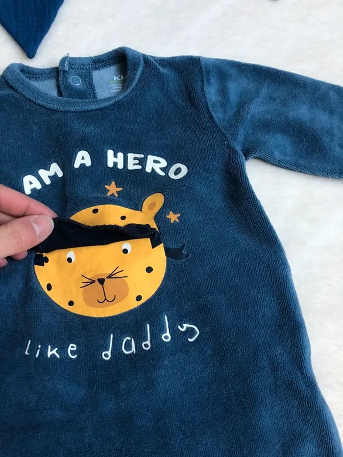 Pyjama marine super héros 1 pièce - Kiabi 1 mois - photo numéro 2