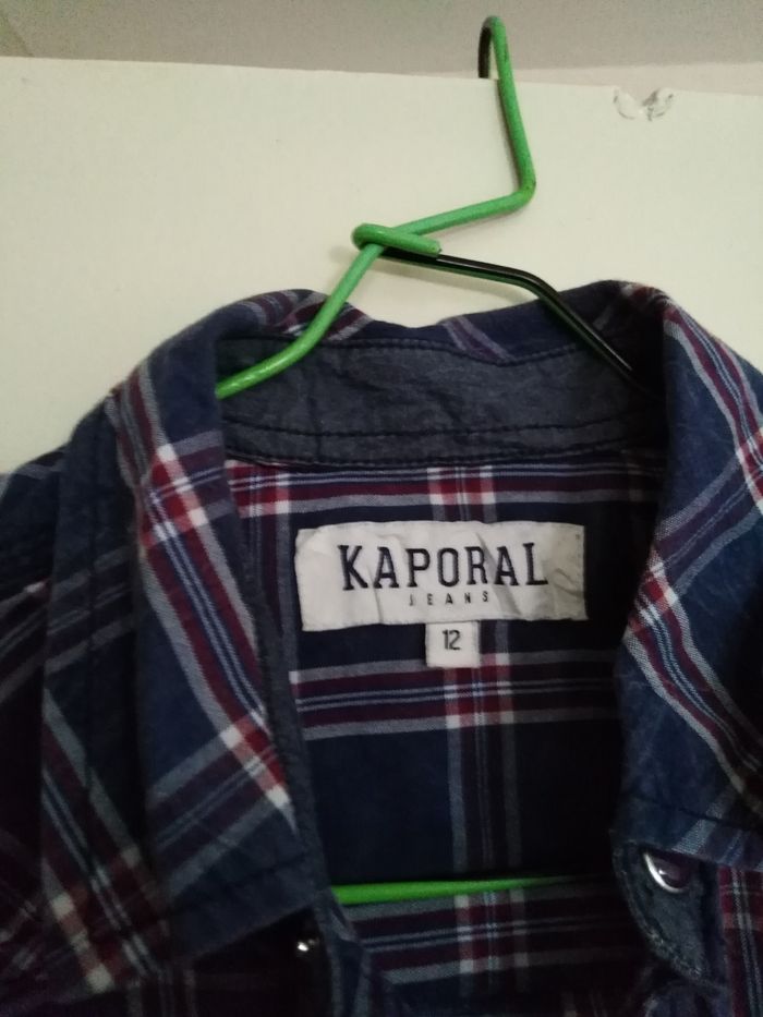 Chemise manche courte été kaporal  garçon 12 , marine, rayures - photo numéro 2