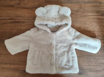 Manteau blanc doux hiver 6/9 mois