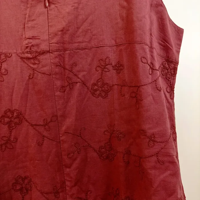 Robe brodée fleurs prune Amarante Plus Taille 42 A826 - photo numéro 7