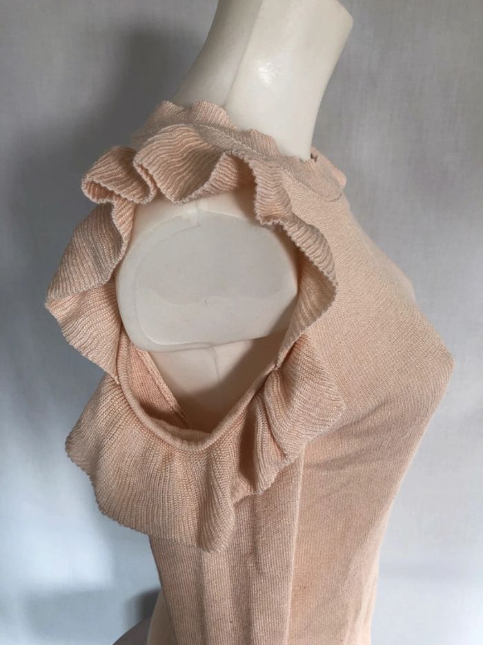 Haut rose pâle épaules dénudées volantées H&M bon état taille S / 36 38 - photo numéro 6