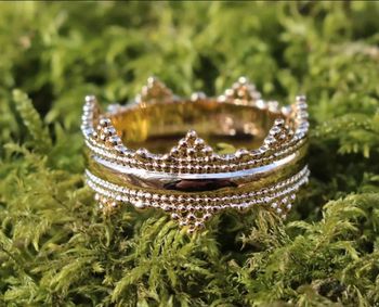 Bague couronne plaqué or taille 58