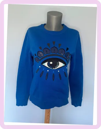 Pull Kenzo Taille M – Bleu avec Imprimé Œil, Style Unique