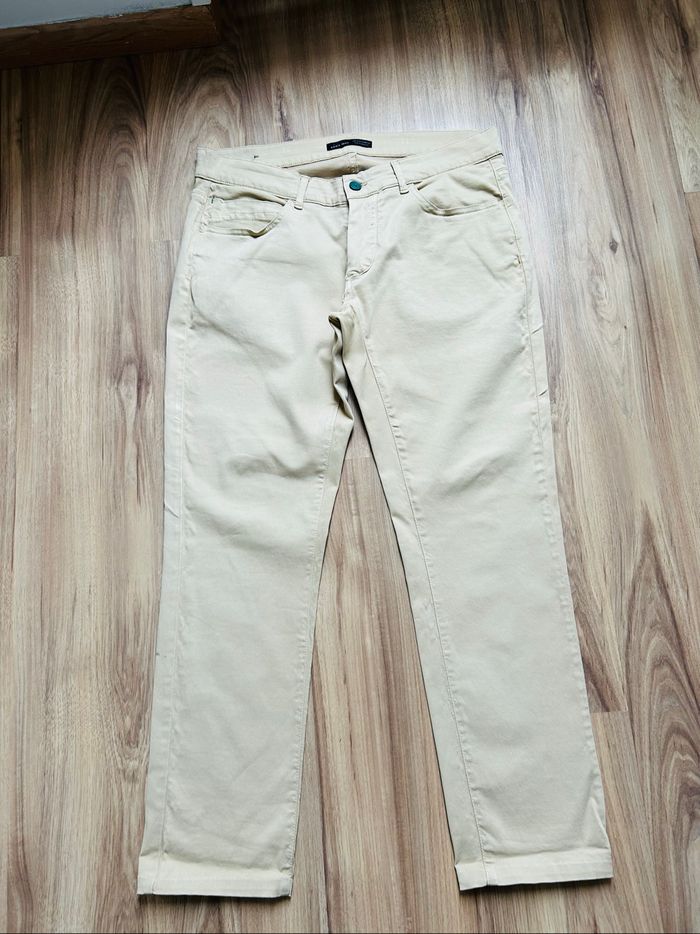 Jean beige uni Slim Homme Zara Tailles 42-44