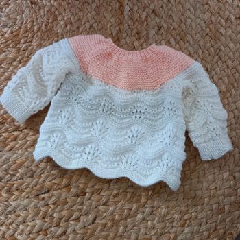 Brassiere blanche pêche dentelle tricot 0-3M