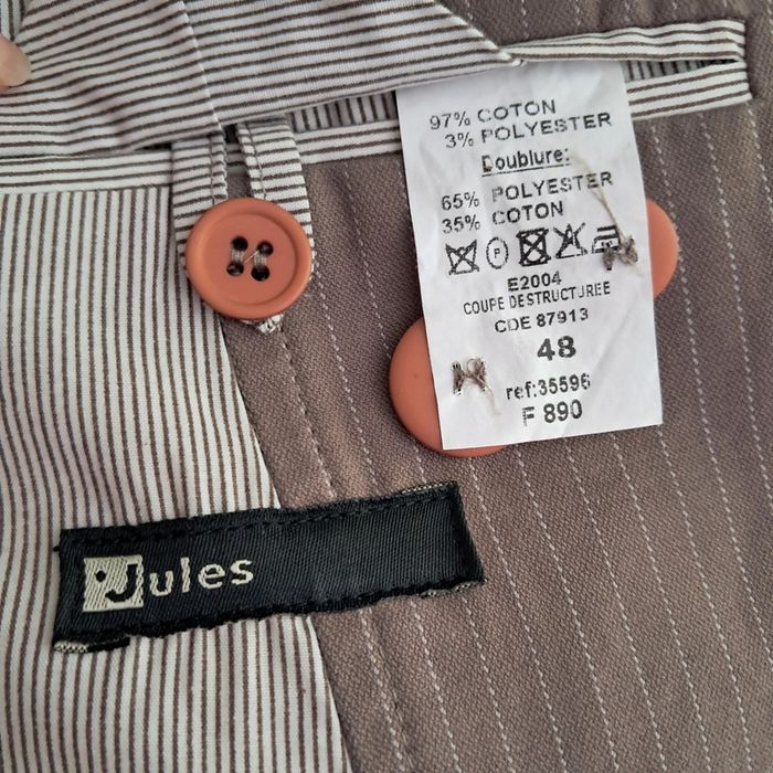 Veste de costume kaki rayé - photo numéro 6