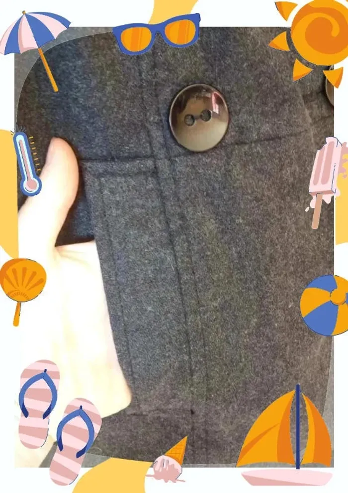 Veste caban court en laine femme - photo numéro 3