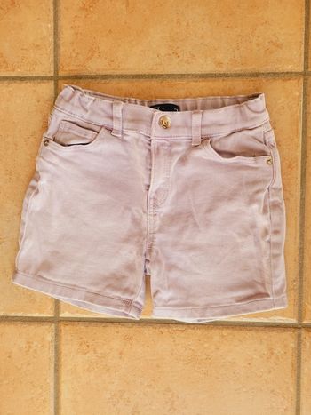 Short violet clair jean stretch 7-8 ans