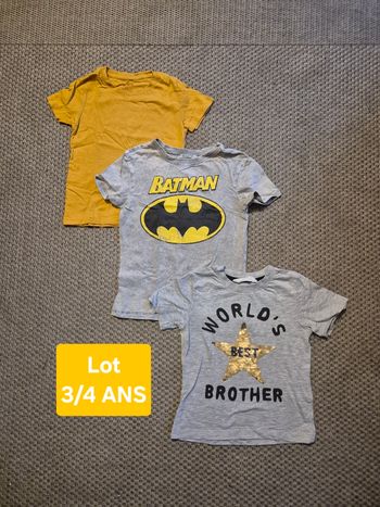Lot de 3 t-shirts MC - 3/4 ans