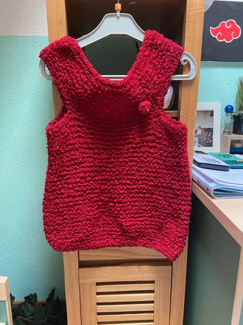 Pull sans manches pailleté bordeau