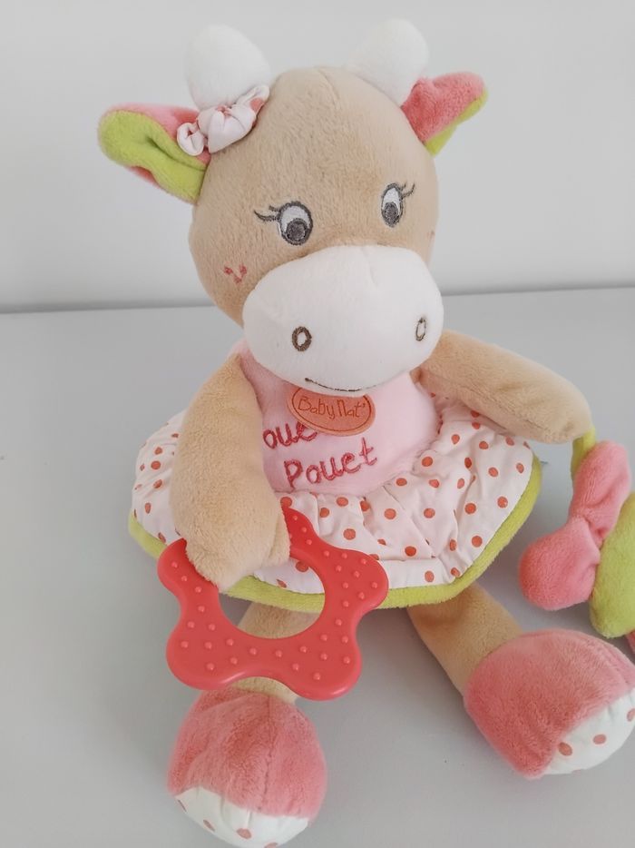 DOUDOU HOCHET VACHE Coquillette Bébé Activités Baby Nat 🐮 - photo numéro 2