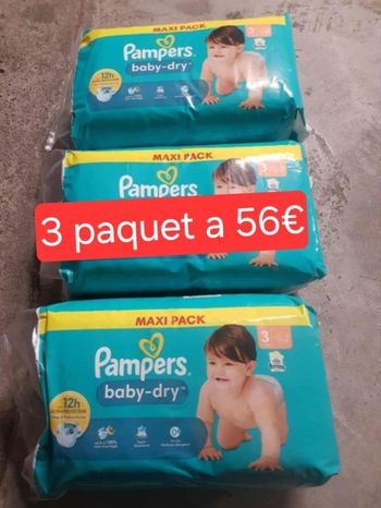 3 paquet de couche pampers taille 3 a56€