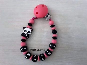 Attache tétine panda
